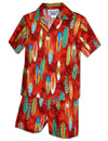 Honu Little Surfer 2 Piece Set Toddler Boys Red Pacific Legend