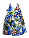 Hookipa Hibiscus Girls Flower Sundress Blue