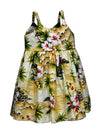 Hookipa Hibiscus Girls Flower Sundress Maize