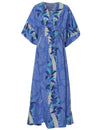 Ilima Flower Lei Caftan Hawaiian Dress Blue One size