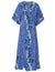 Ilima Flower Lei Caftan Hawaiian Dress Blue One size