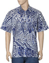 Tribal Shirt Design Button Up Malama Navy