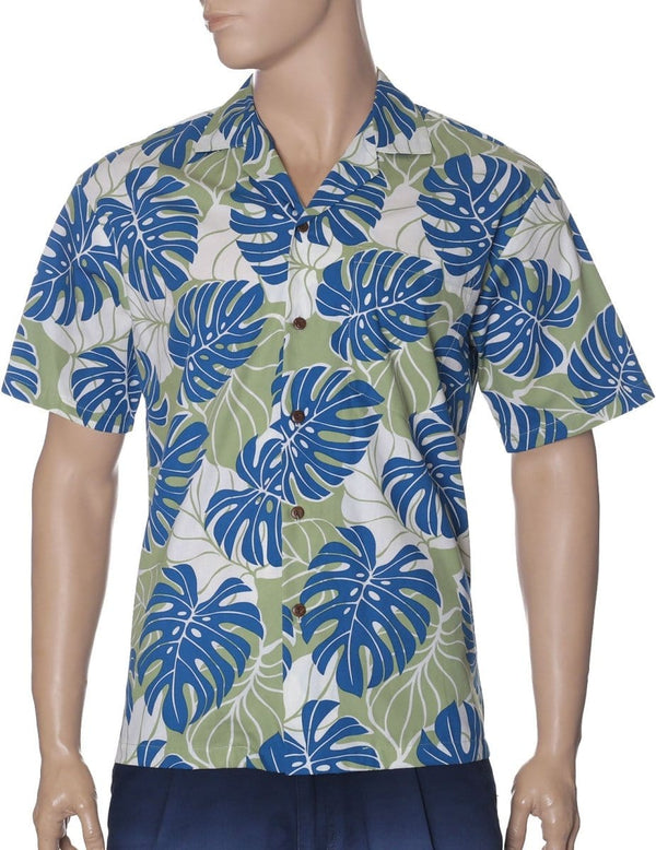 Island Botanic Aloha Shirt Resort Olive