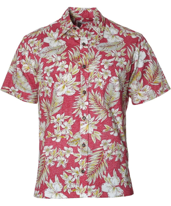 Island Botanical Aloha Shirt Red