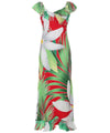 Island Day Long Ruffled Muumuu Dress Red