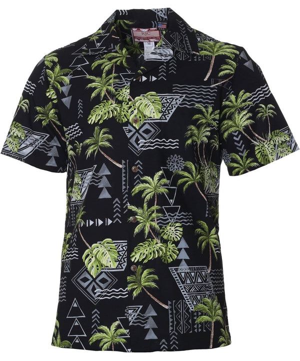 Island Discovery Hawaiian Shirt Black