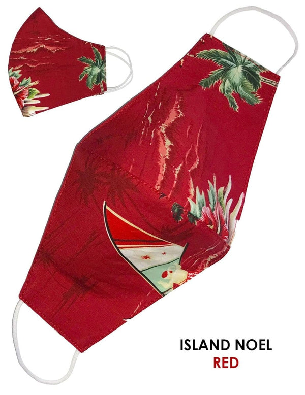 Island Santa Christmas Face Mask Red KY