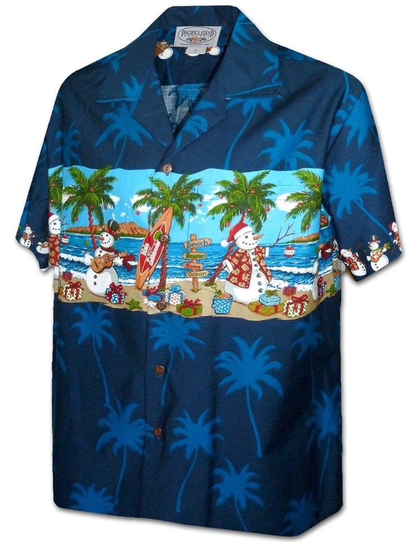 Island Snowman Hawaiian Santa Navy