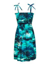 Island Sunset Short Smock Dress Turquoise RJC