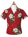 Ka Pua Hibiscus Flower Fitted Blouse Red