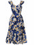 Sundress with Smock Back Island Plumeria Blue
