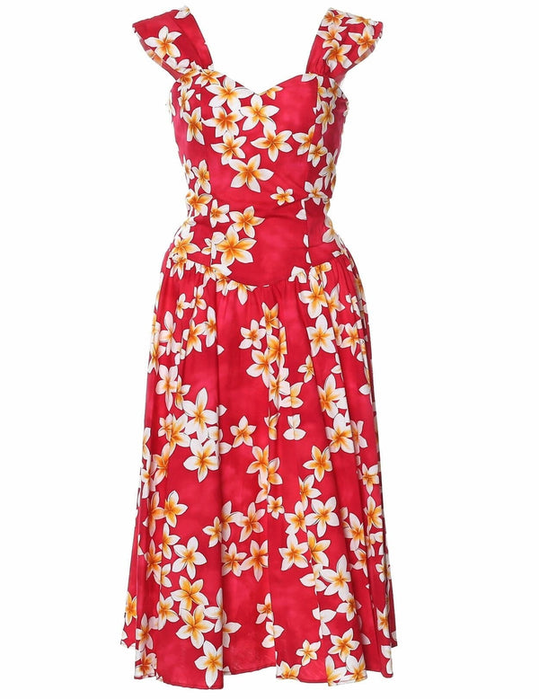 Sundress with Smock Back Island Plumeria Pink