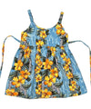 Kaimana Hawaiian Sundress for Girls Sky Blue