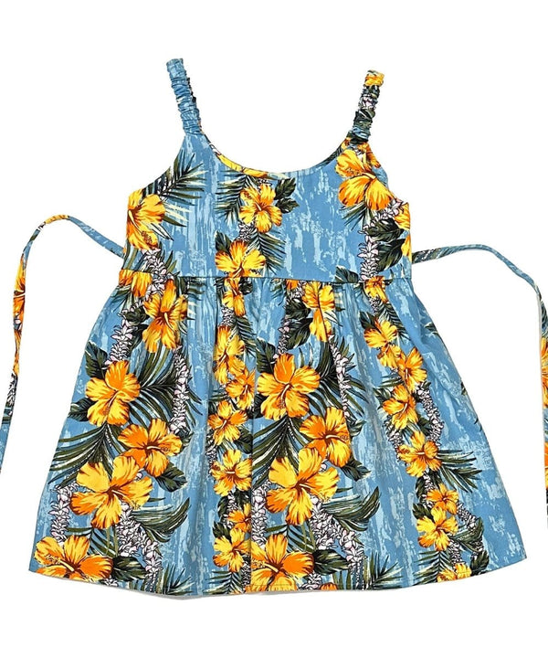 Kaimana Hawaiian Sundress for Girls Sky Blue