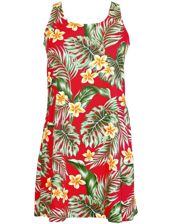 Kaipo Aloha Hawaiian Dress A-Line Back Cutout Red