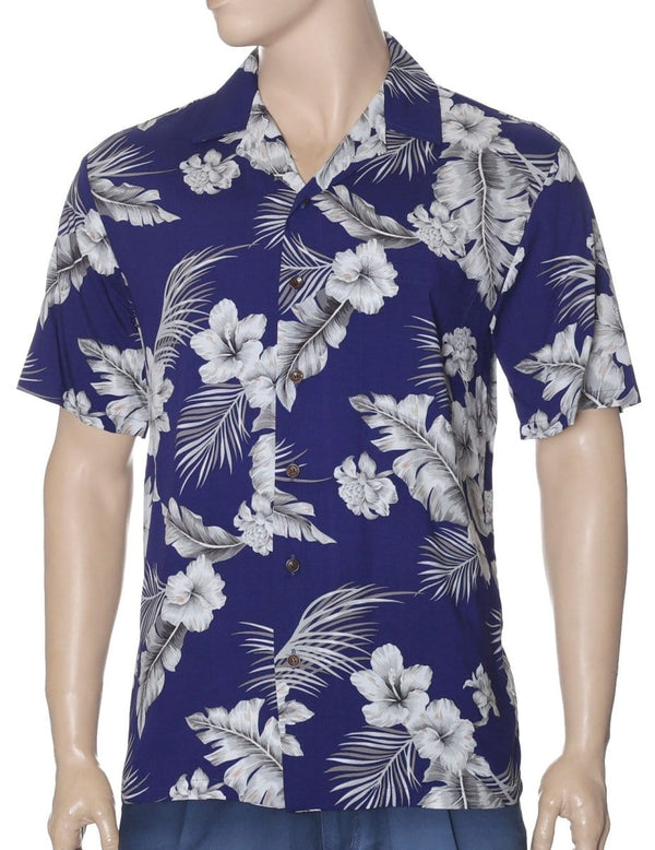 Kalama Hawaiian Shirt Navy