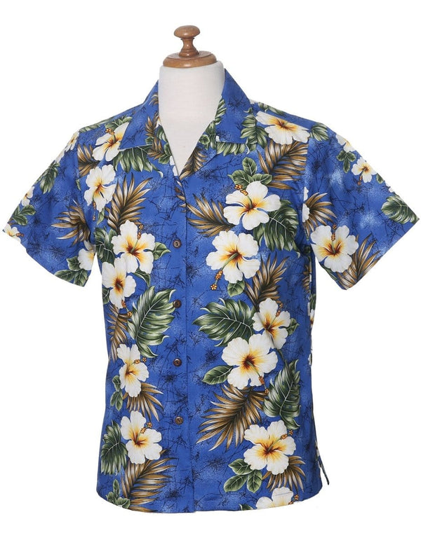 Kalea Women's Camp Hawaiian Shirt Blue KY