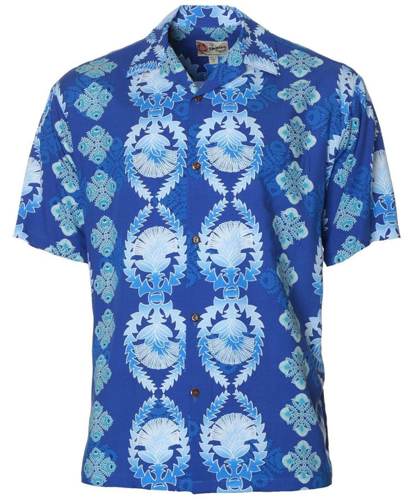 Kamamalu Resort Shirt Navy Hilo Hattie