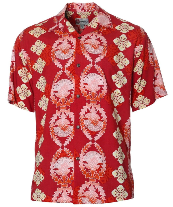 Kamamalu Resort Shirt Red Hilo Hattie