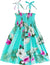 Kiana Girl's Dress with Elastic Smock Top Aqua