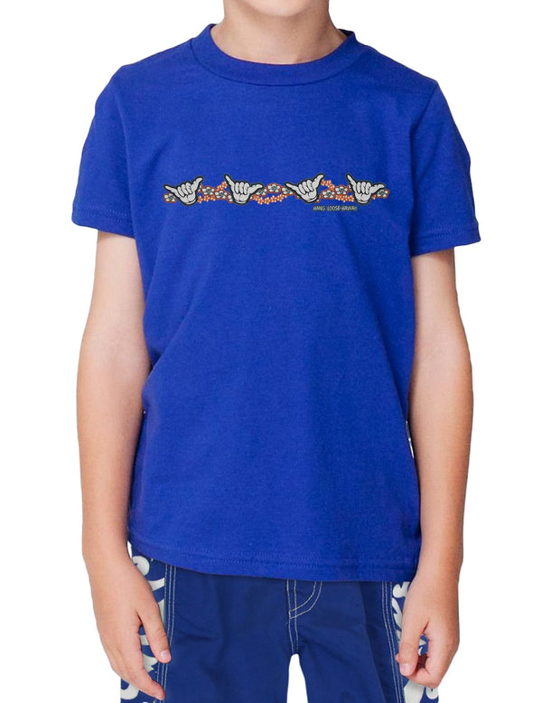 Kids T-Shirts ShakaTime Hang Loose Hawaii Royal
