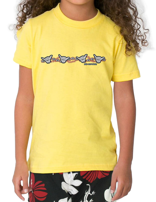 Kids T-Shirts ShakaTime Hang Loose Hawaii Yellow