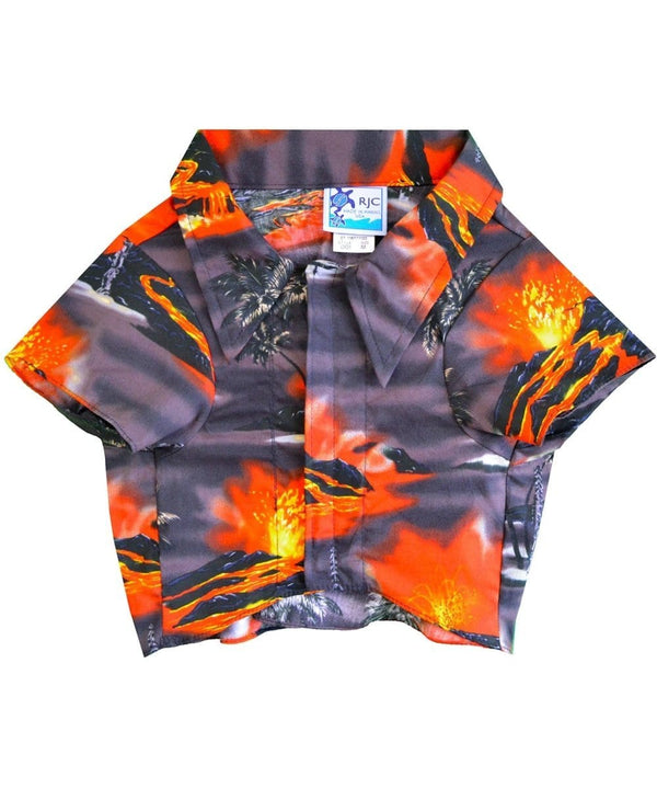Kilauea Volcano Lava Dog's Aloha Shirt Black
