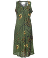 Retro Oasis Palms Midi Hawaiian Dress Moss