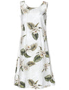 Knee Length Orchids Makani Hawaiian Dress White