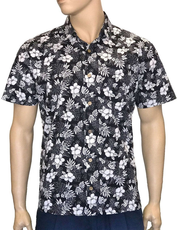 Kokomo Foliage Tailored Aloha Shirt Black