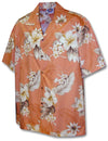 Lanai Hibiscus Hawaiian Shirt Peach