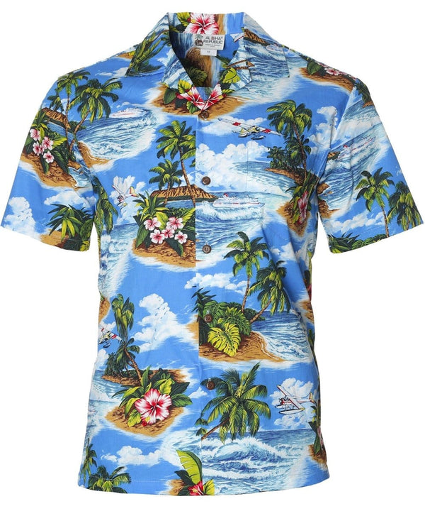 Landing in Hawaii Shirt Blue