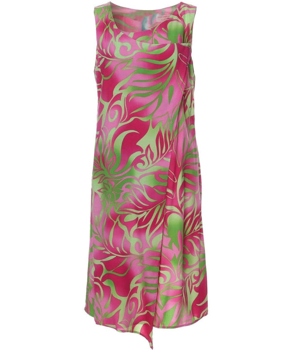 Lani-Lea Wrap-Over Short Tank Hawaiian Dress Pink Mae Young Designs