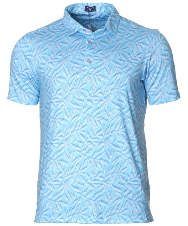 Leaf Shore Golf Polo Shirt for Men Light Blue