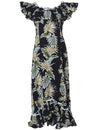 Lei of Aloha Long Ruffle Muumuu Dress Black