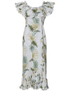 Lei of Aloha Long Ruffle Muumuu Dress White