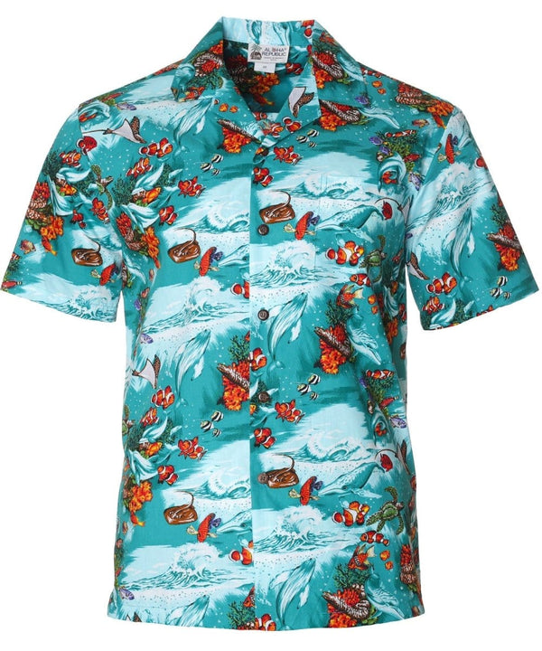 Life in the Deep Sea Hawaiian Shirt Aqua