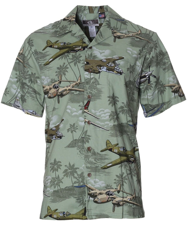 Lighting 48 Airplanes Shirt Green