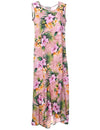 Liliha Tea Length Sleeveless Hawaiian Dress Rose XL