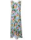 Liliha Tea Length Sleeveless Hawaiian Dress Sky Blue