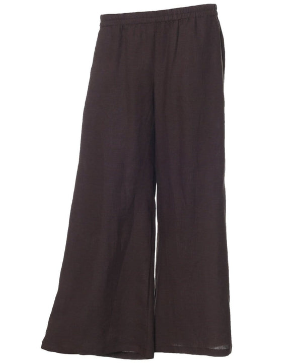 Linen Palazzo Pants Wide Leg Pants Beach Play Brown