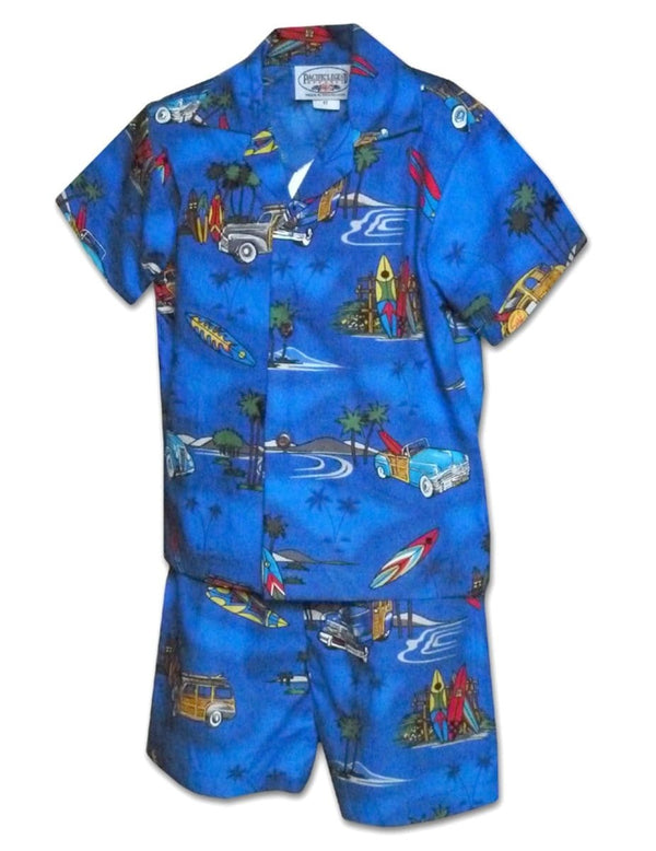 Long-boards Woody Cars Boys Toddler Clothes Set Navy Pacific Legend