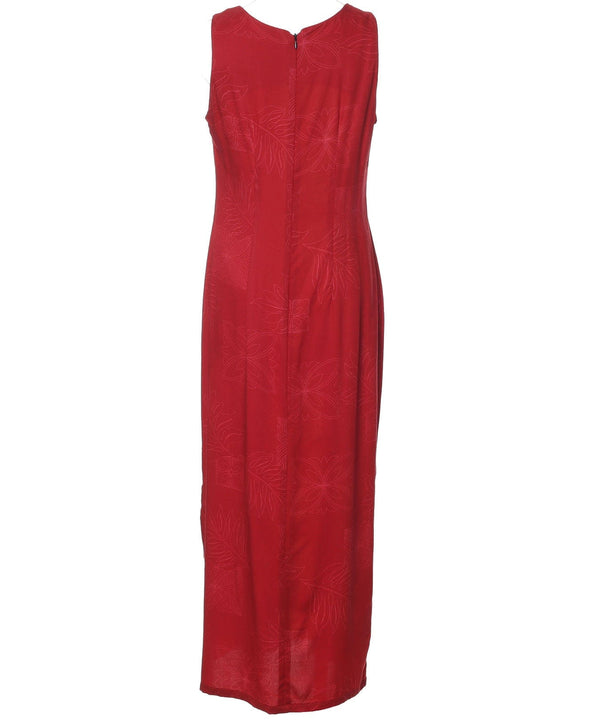Long Maxi Hawaiian Dress Prince Kuhio Red-Gold