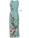 Long Maxi Hawaiian Dress Birds of Paradise Hibiscus