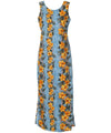 Long Maxi Cocktail Hawaiian Dress Kaimana Sky Blue