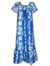 Long Muumuu Hawaiian Dress Haku Laape Royal