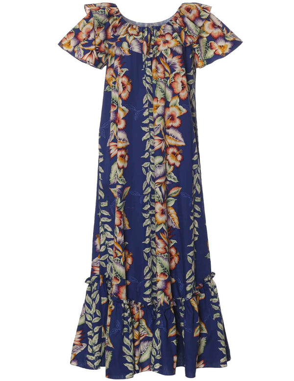 Long Muumuu Dress Relaxed Fit Paia Navy