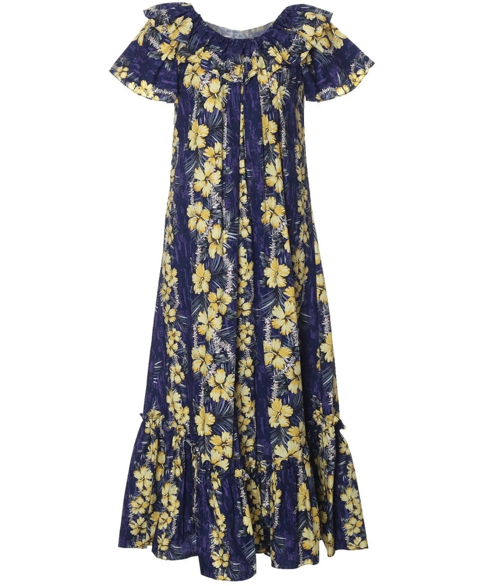 Long Muumuu Dress Relaxed Fit Kaimana Navy S