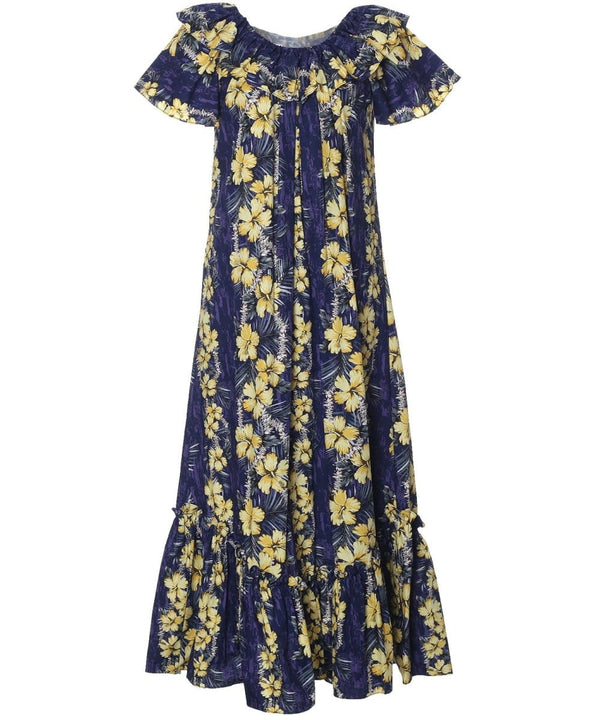 Long Muumuu Dress Relaxed Fit Kaimana Navy