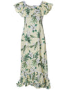 Long Ruffle Muumuu Dress Kahua Plumeria Yellow